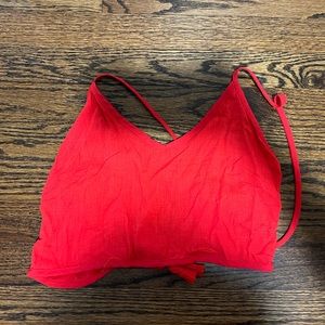 Crop top linen red